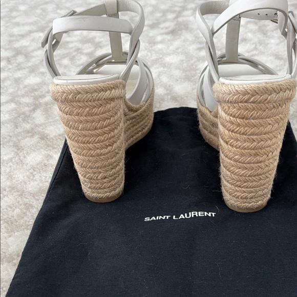 Saint Laurent White Espadrille Sandals - Picture 2 of 5